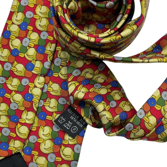 NAZARENO GABRIELLI Multicolor Bird Silk LUXURY Tie ITALY - Picture 5 of 6